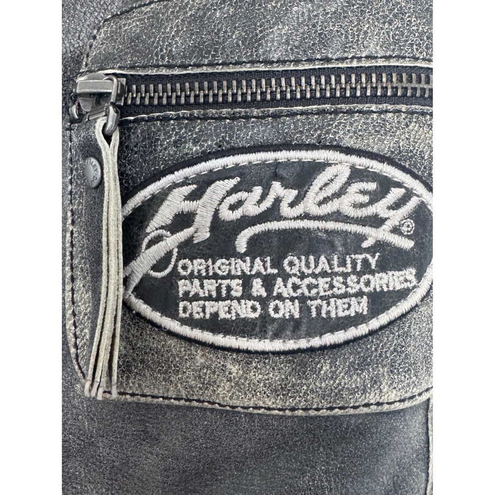Harley Davidson Genuine Motorclothes Embrace Goatskin Leather Biker Jacket Large - Picture 4 of 14